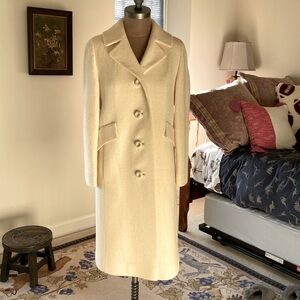 Vintage long wool coat, Sears fabrics, pure wool, a Stevens Forstmann fabric